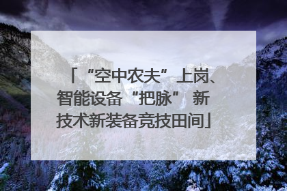 “空中农夫”上岗、智能设备“把脉” 新技术新装备竞技田间