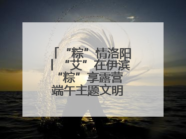 “粽”情洛阳丨“艾”在伊滨 “粽”享露营 端午主题文明实践活动启动