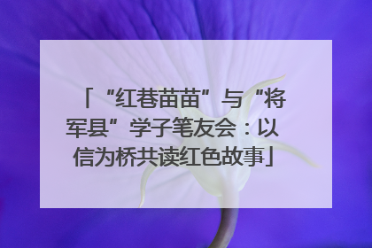 “红巷苗苗”与“将军县”学子笔友会：以信为桥共读红色故事