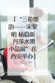“三希墨韵——宋黎明 杨稳新 丹萍水墨小品展”在西安举办