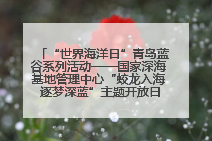 “世界海洋日”青岛蓝谷系列活动——国家深海基地管理中心“蛟龙入海 逐梦深蓝”主题开放日活动成功举办