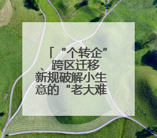 “个转企”、跨区迁移 新规破解小生意的“老大难”问题