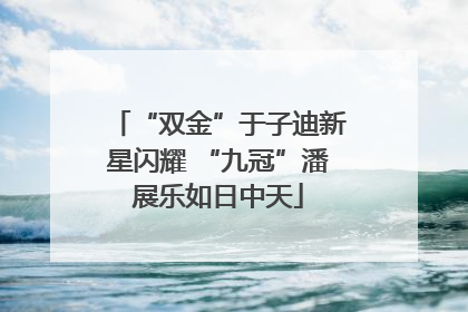 “双金”于子迪新星闪耀 “九冠”潘展乐如日中天