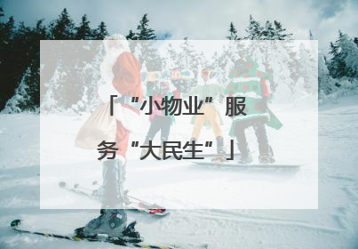 “小物业”服务“大民生”