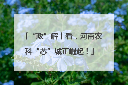 “政”解丨看，河南农科“芯”城正崛起！
