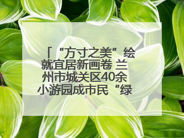 “方寸之美”绘就宜居新画卷 兰州市城关区40余小游园成市民“绿色福利”打卡地