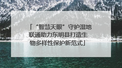 “智慧天眼”守护湿地 联通助力东明县打造生物多样性保护新范式