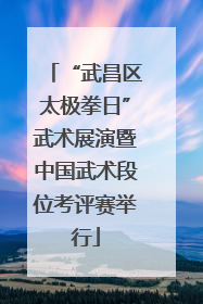 “武昌区太极拳日”武术展演暨中国武术段位考评赛举行