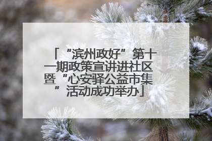 “滨州政好”第十一期政策宣讲进社区暨“心安驿公益市集”活动成功举办