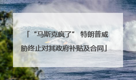 “马斯克疯了” 特朗普威胁终止对其政府补贴及合同