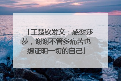 王楚钦发文：感谢莎莎，谢谢不管多痛苦也想证明一切的自己