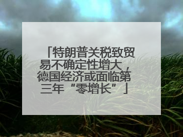 特朗普关税致贸易不确定性增大，德国经济或面临第三年“零增长”