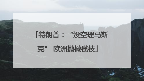 特朗普：“没空理马斯克” 欧洲抛橄榄枝