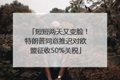 短短两天又变脸！特朗普同意推迟对欧盟征收50%关税