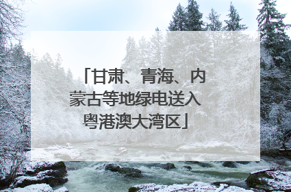 甘肃、青海、内蒙古等地绿电送入粤港澳大湾区