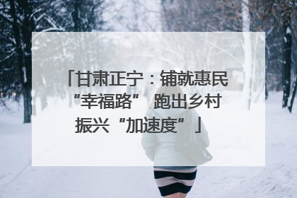 甘肃正宁：铺就惠民“幸福路” 跑出乡村振兴“加速度”