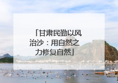 甘肃民勤以风治沙：用自然之力修复自然