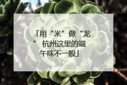 用“米”做“龙” 杭州这里的端午味不一般