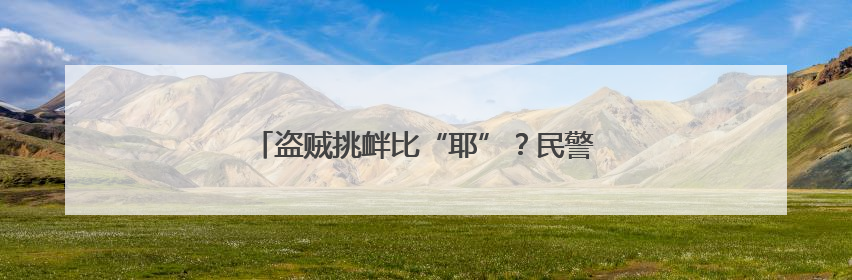 盗贼挑衅比“耶”？民警“双倍耶”霸气回应！