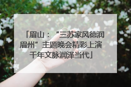 眉山：“三苏家风德润眉州”主题晚会精彩上演千年文脉润泽当代