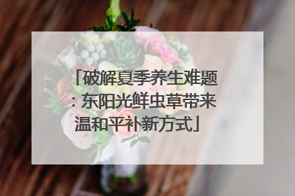 破解夏季养生难题：东阳光鲜虫草带来温和平补新方式