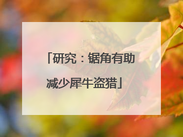 研究：锯角有助减少犀牛盗猎