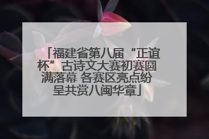 福建省第八届“正谊杯”古诗文大赛初赛圆满落幕 各赛区亮点纷呈共赏八闽华章