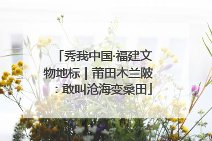 秀我中国·福建文物地标｜莆田木兰陂：敢叫沧海变桑田