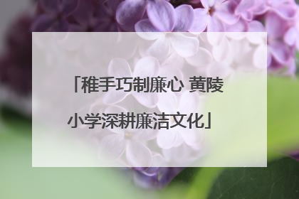 稚手巧制廉心 黄陵小学深耕廉洁文化