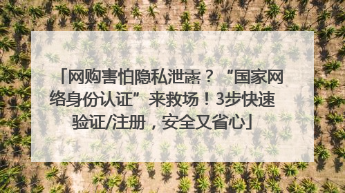 网购害怕隐私泄露？“国家网络身份认证”来救场！3步快速验证/注册，安全又省心