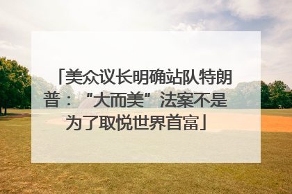 美众议长明确站队特朗普：“大而美”法案不是为了取悦世界首富