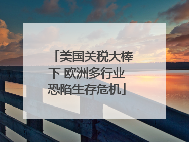 美国关税大棒下 欧洲多行业恐陷生存危机
