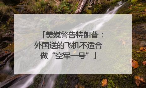 美媒警告特朗普：外国送的飞机不适合做“空军一号”