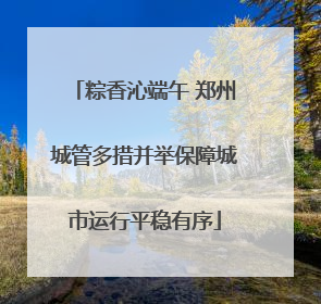粽香沁端午 郑州城管多措并举保障城市运行平稳有序