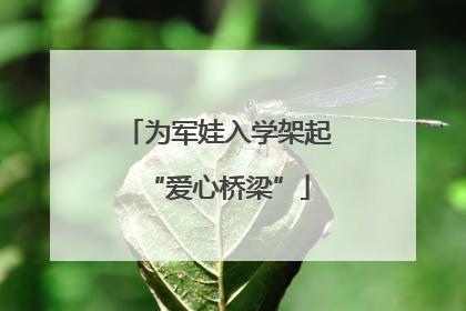 为军娃入学架起“爱心桥梁”