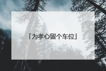 为孝心留个车位