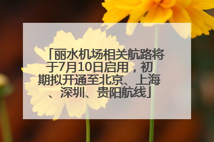 丽水机场相关航路将于7月10日启用，初期拟开通至北京、上海、深圳、贵阳航线
