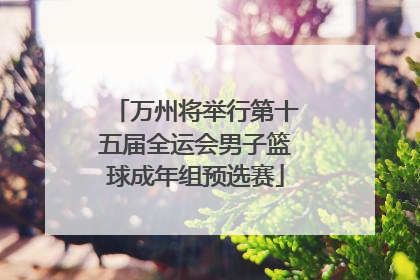 万州将举行第十五届全运会男子篮球成年组预选赛