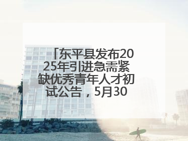 东平县发布2025年引进急需紧缺优秀青年人才初试公告，5月30日开展面谈
