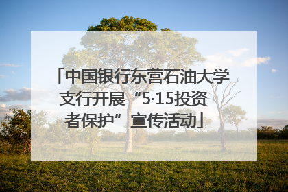 中国银行东营石油大学支行开展“5·15投资者保护”宣传活动