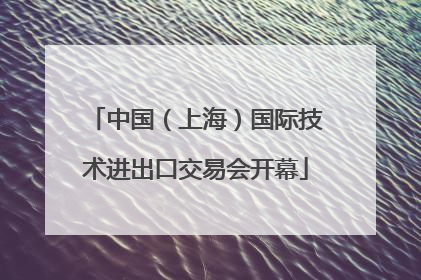 中国（上海）国际技术进出口交易会开幕
