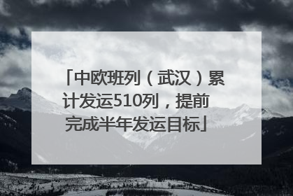 中欧班列（武汉）累计发运510列，提前完成半年发运目标