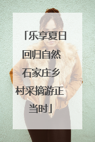 乐享夏日 回归自然 石家庄乡村采摘游正当时