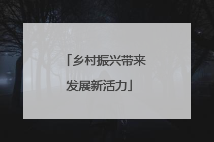 乡村振兴带来发展新活力