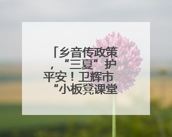 乡音传政策，“三夏”护平安！卫辉市“小板凳课堂”开新课啦