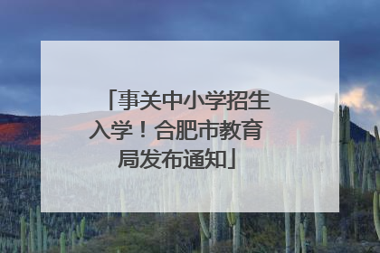 事关中小学招生入学！合肥市教育局发布通知