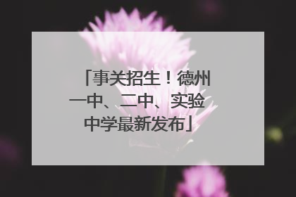 事关招生！德州一中、二中、实验中学最新发布