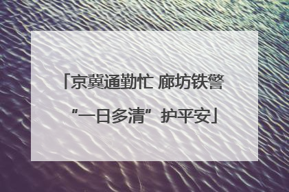 京冀通勤忙 廊坊铁警“一日多清”护平安