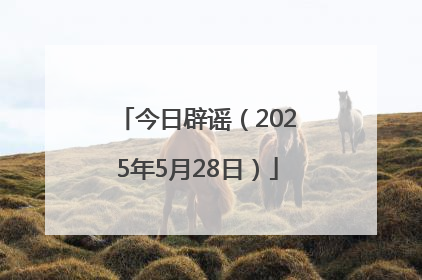 今日辟谣（2025年5月28日）