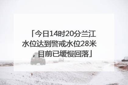 今日14时20分兰江水位达到警戒水位28米，目前已缓慢回落